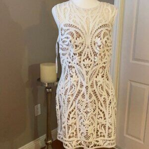 Tadashi Shoji NWT Illusion Crochet Lined Dress